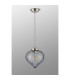Afton 23cm Single Pendant Flower Bud Shade 1 x E27 Polished Nickel/Grey Braided Cable/Smoke-8