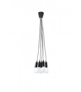 5 Light Ceiling Cluster Pendant Black - 1