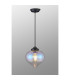 Afton 23cm Single Pendant Flower Bud Shade 1 x E27 Satin Black/Black Braided Cable/Iridescent Faded-3