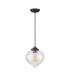 Afton 23cm Single Pendant Flower Bud Shade 1 x E27 Satin Black/Black Braided Cable/Iridescent Faded-5
