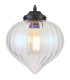 Afton 23cm Single Pendant Flower Bud Shade 1 x E27 Satin Black/Black Braided Cable/Iridescent Faded-7