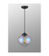 Afton 23cm Single Pendant Flower Bud Shade 1 x E27 Satin Black/Black Braided Cable/Iridescent Faded-8