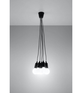 5 Light Ceiling Cluster Pendant Black - 2