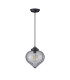 Afton 23cm Single Pendant Flower Bud Shade 1 x E27 Satin Black/Black Braided Cable/Smoke-6