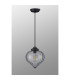 Afton 23cm Single Pendant Flower Bud Shade 1 x E27 Satin Black/Black Braided Cable/Smoke-9