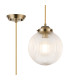 Afton Single Pendant 20cm Acorn Ribbed Glass 1 x E27 Antique Brass/Golden Brown Twisted Braided Cable/Clear-1