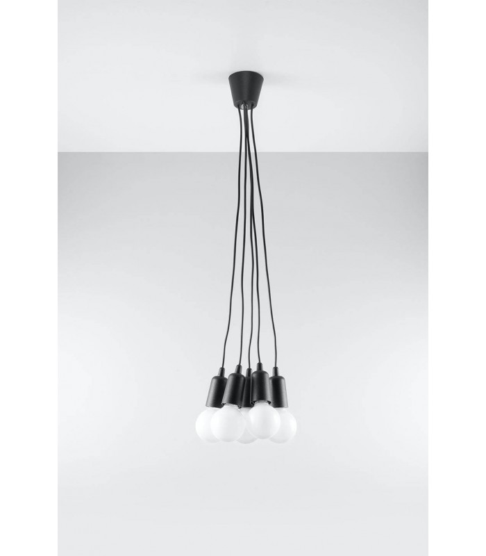 5 Light Ceiling Cluster Pendant Black - 3