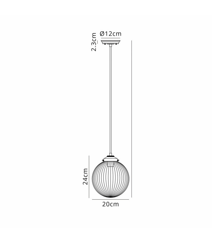 Afton Single Pendant 20cm Acorn Ribbed Glass 1 x E27 Antique Brass/Golden Brown Twisted Braided Cable/Clear-2
