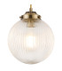 Afton Single Pendant 20cm Acorn Ribbed Glass 1 x E27 Antique Brass/Golden Brown Twisted Braided Cable/Clear-7