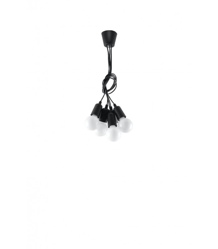 5 Light Ceiling Cluster Pendant Black - 4