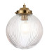 Afton Single Pendant 20cm Acorn Ribbed Glass 1 x E27 Brass/Pale Gold Twisted Cable/Clear-6