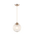 Afton Single Pendant 20cm Acorn Ribbed Glass 1 x E27 French Gold/Gold Twisted Braided Cable/Clear-4