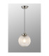 Afton Single Pendant 20cm Acorn Ribbed Glass 1 x E27 Polished Nickel/Grey Twisted Braided Cable/Clear-3
