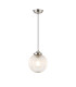 Afton Single Pendant 20cm Acorn Ribbed Glass 1 x E27 Polished Nickel/Grey Twisted Braided Cable/Clear-4