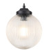 Afton Single Pendant 20cm Acorn Ribbed Glass 1 x E27 Satin Black/Black Twisted Braided Cable/Clear-7