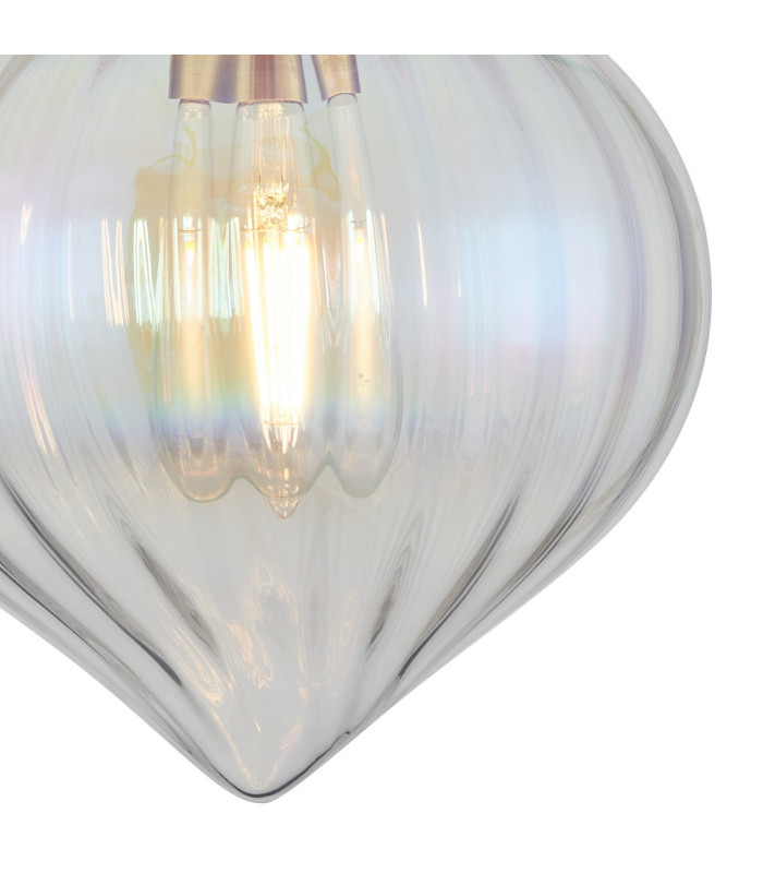 Afton Wall Light Flower Bud Shade 1 x E27 Antique Brass/Iridescent Faded-6