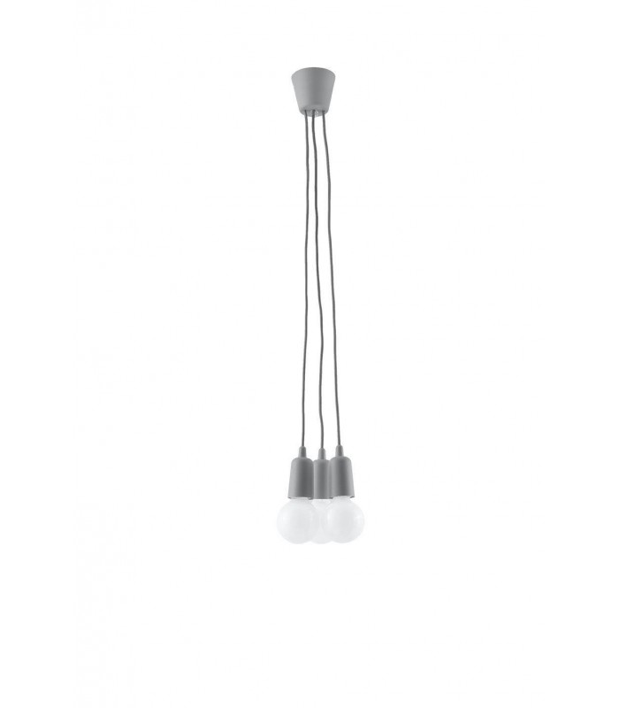 3 Light Ceiling Cluster Pendant Grey - 1