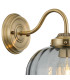 Afton Wall Light Flower Bud Shade 1 x E27 Antique Brass/Smoke-5