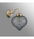 Afton Wall Light Flower Bud Shade 1 x E27 Antique Brass/Smoke-7