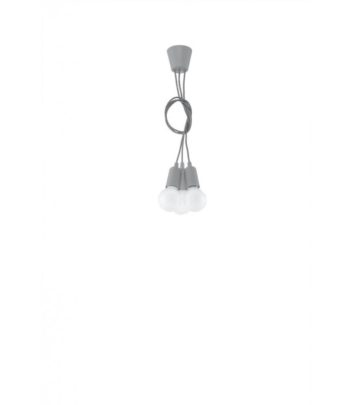3 Light Ceiling Cluster Pendant Grey - 3