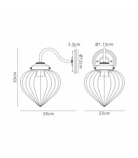 Afton Wall Light Flower Bud Shade 1 x E27 Brass/Smoke-2