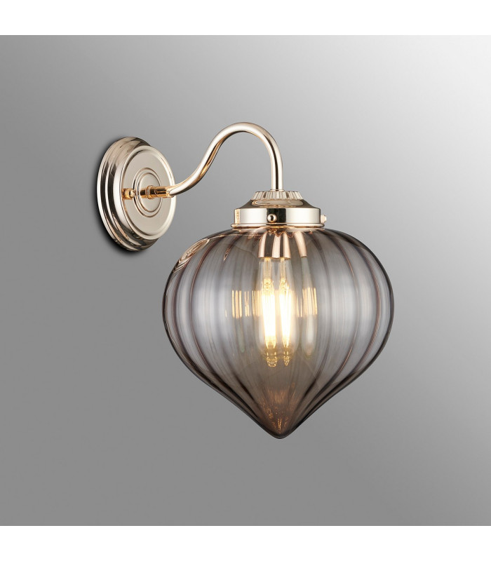 Afton Wall Light Flower Bud Shade 1 x E27 French Gold/Cognac-3