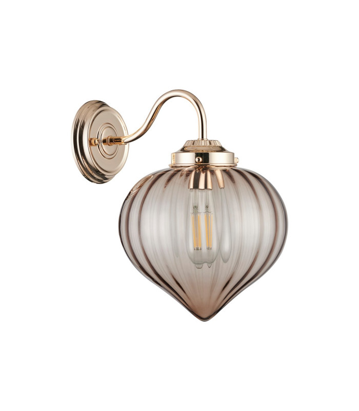 Afton Wall Light Flower Bud Shade 1 x E27 French Gold/Cognac-4