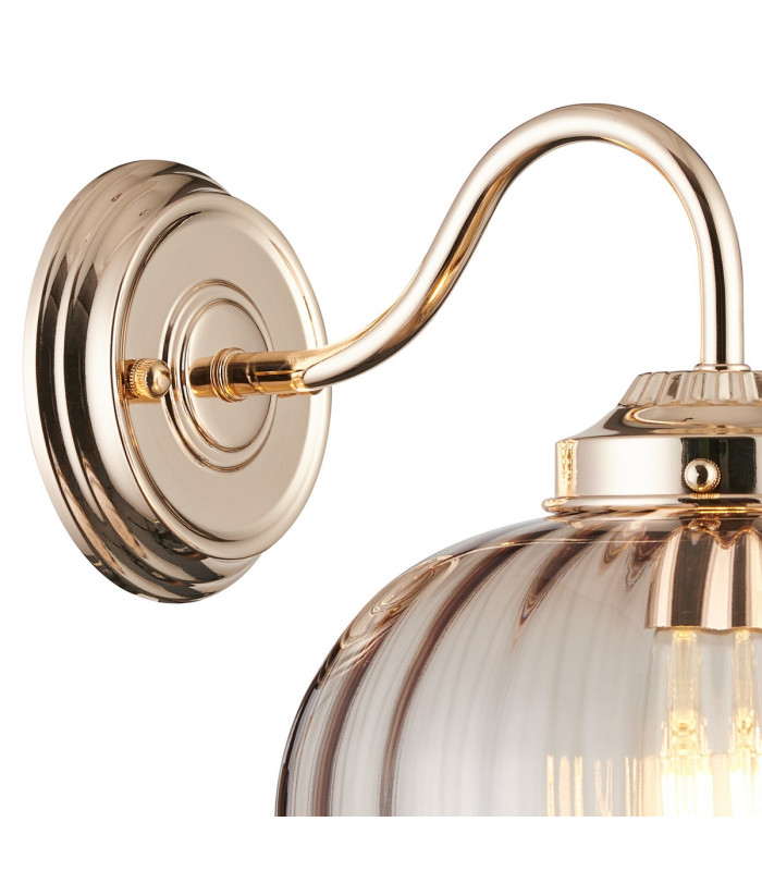 Afton Wall Light Flower Bud Shade 1 x E27 French Gold/Cognac-5
