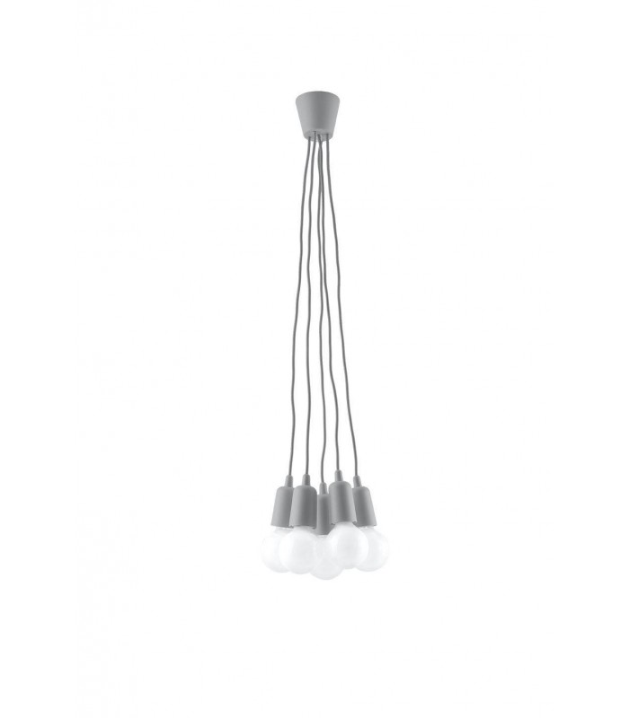5 Light Ceiling Cluster Pendant Grey - 1