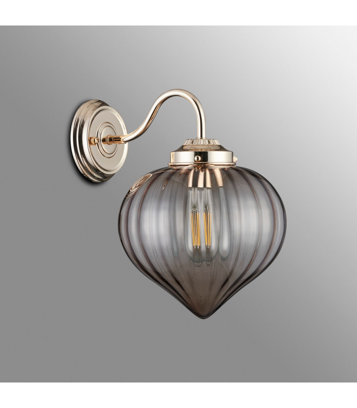 Afton Wall Light Flower Bud Shade 1 x E27 French Gold/Cognac-7