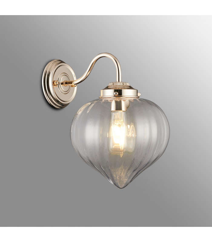 Afton Wall Light Flower Bud Shade 1 x E27 French Gold/Clear-3