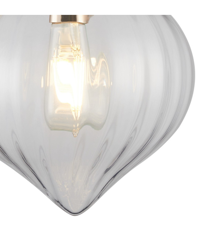 Afton Wall Light Flower Bud Shade 1 x E27 French Gold/Clear-6