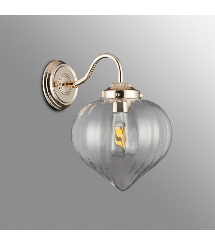 Afton Wall Light Flower Bud Shade 1 x E27 French Gold/Clear-7