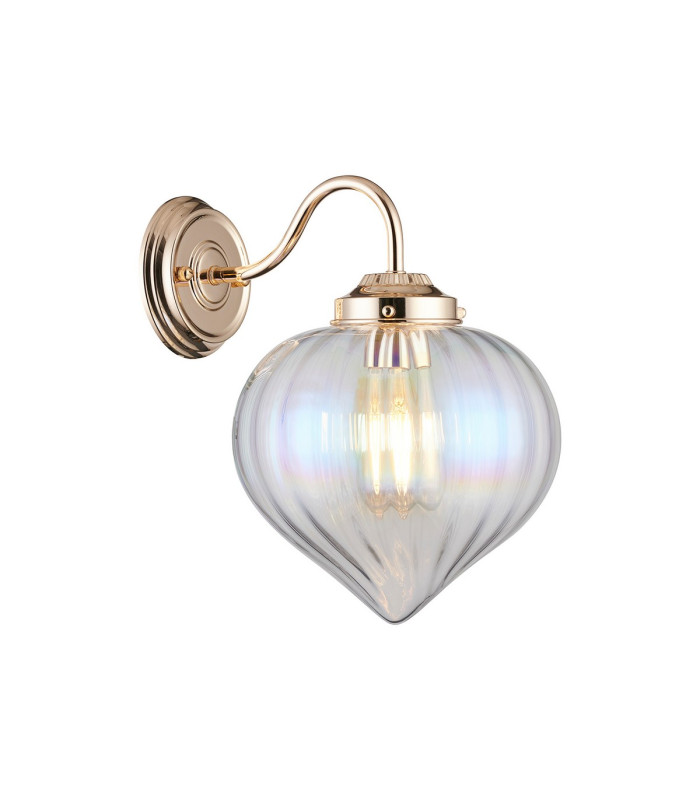 Afton Wall Light Flower Bud Shade 1 x E27 French Gold/Iridescent Faded-1