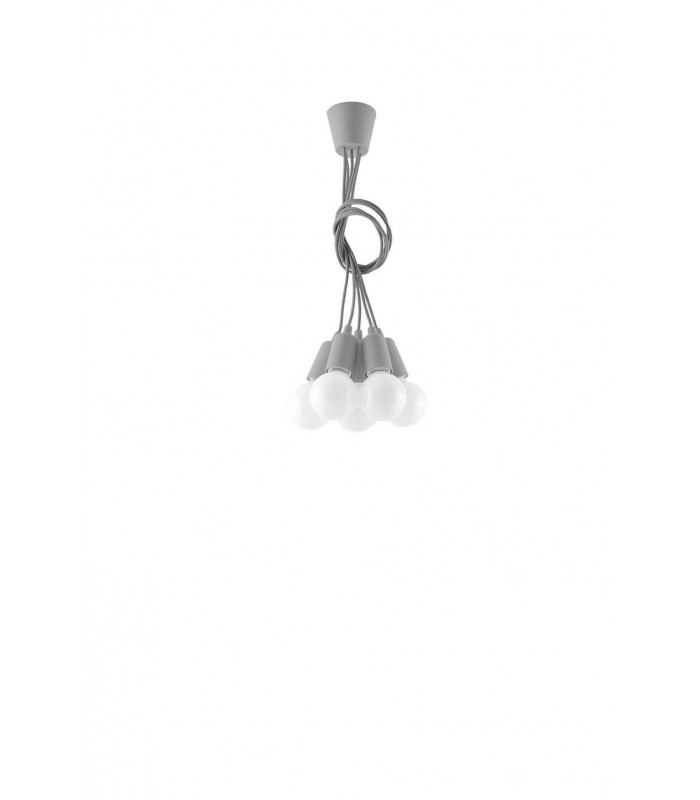 5 Light Ceiling Cluster Pendant Grey - 2