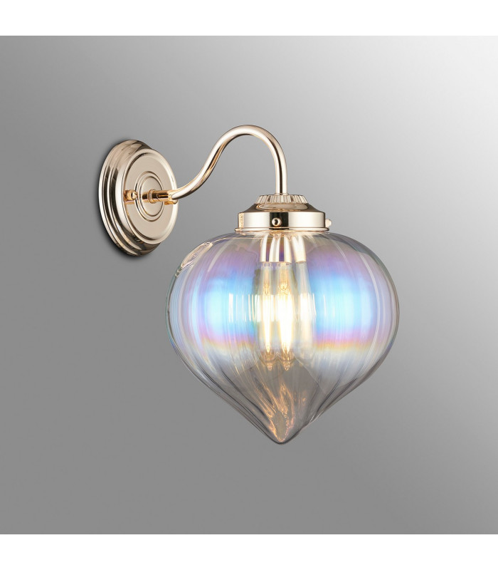 Afton Wall Light Flower Bud Shade 1 x E27 French Gold/Iridescent Faded-3