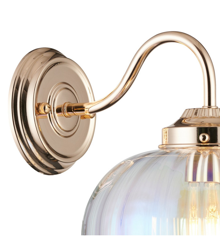 Afton Wall Light Flower Bud Shade 1 x E27 French Gold/Iridescent Faded-5