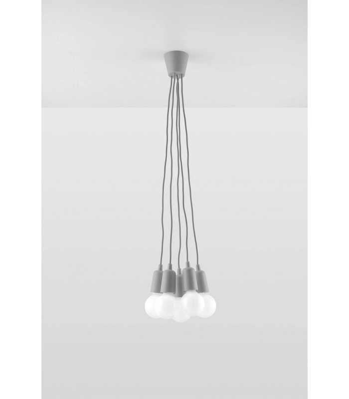 5 Light Ceiling Cluster Pendant Grey - 4