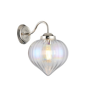 Afton Wall Light Flower Bud Shade 1 x E27 Polished Nickel/Iridescent Faded-1