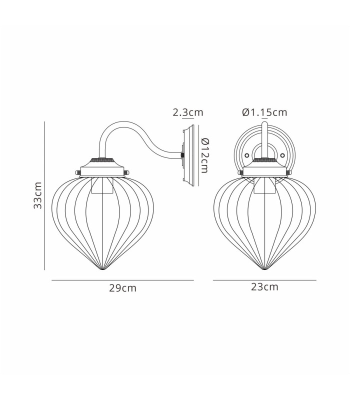 Afton Wall Light Flower Bud Shade 1 x E27 Polished Nickel/Iridescent Faded-2