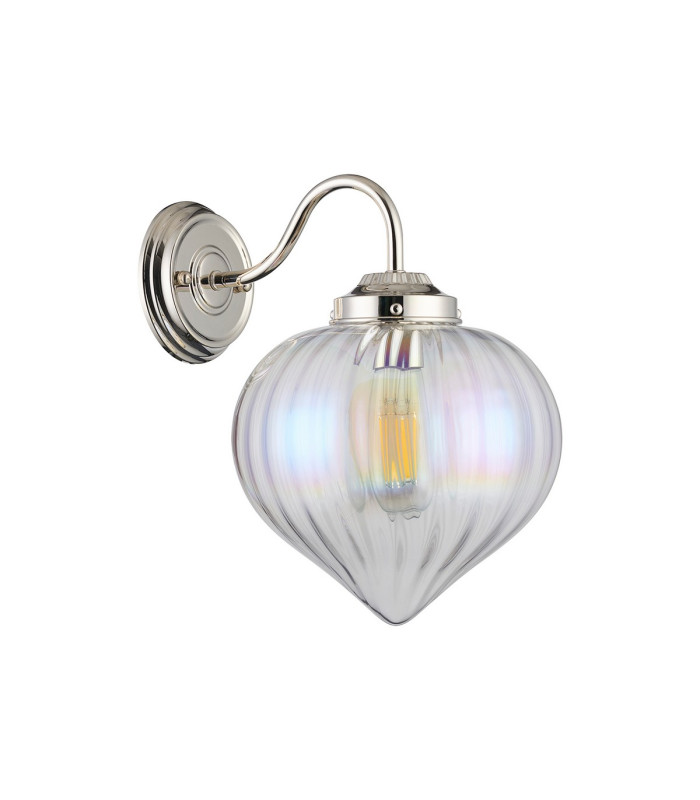 Afton Wall Light Flower Bud Shade 1 x E27 Polished Nickel/Iridescent Faded-4