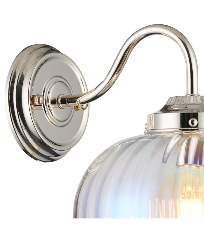 Afton Wall Light Flower Bud Shade 1 x E27 Polished Nickel/Iridescent Faded-5