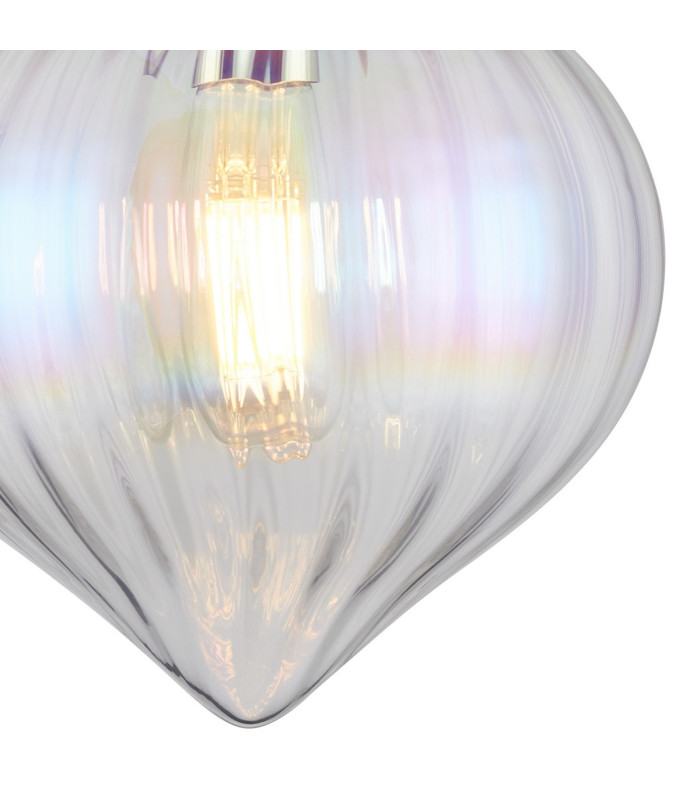 Afton Wall Light Flower Bud Shade 1 x E27 Polished Nickel/Iridescent Faded-6