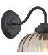 Afton Wall Light Flower Bud Shade 1 x E27 Satin Black/Cognac-5