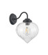 Afton Wall Light Flower Bud Shade 1 x E27 Satin Black/Clear-4
