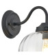 Afton Wall Light Flower Bud Shade 1 x E27 Satin Black/Clear-5
