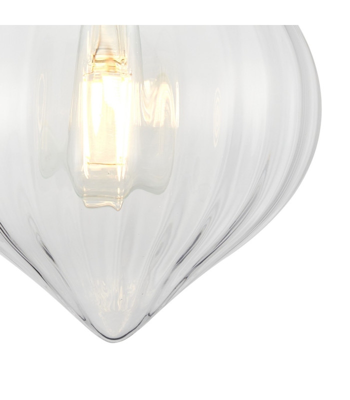 Afton Wall Light Flower Bud Shade 1 x E27 Satin Black/Clear-6