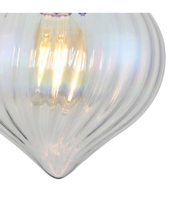 Afton Wall Light Flower Bud Shade 1 x E27 Satin Black/Iridescent Faded-6