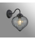 Afton Wall Light Flower Bud Shade 1 x E27 Satin Black/Smoke-3