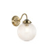 Afton Wall Light 20cm Acorn Ribbed Glass 1 x E27 Antique Brass/Clear-1